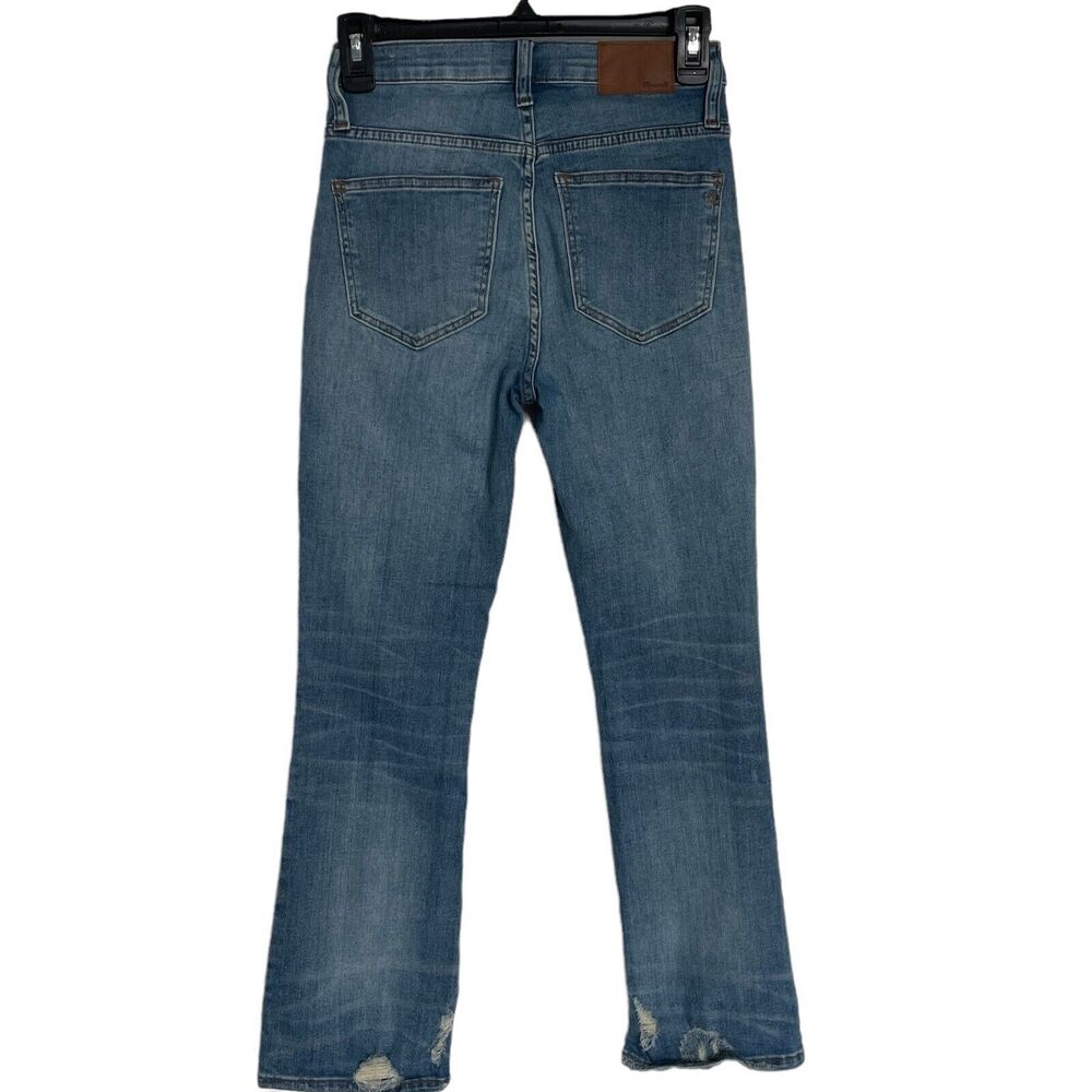 Madewell SZ 24 Cali Demi-Boot Jeans Button-Fly Mid-Rise Distressed Whiskered - Picture 4 of 11